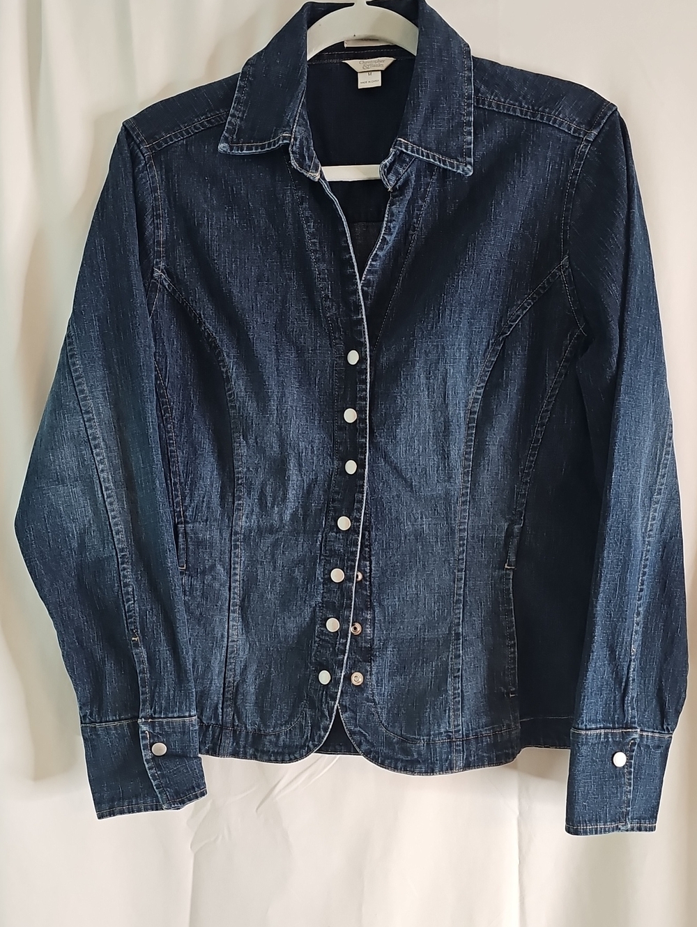 Christopher & Banks Dark Blue Denim Button-Front Jacket